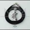 Rubber and braided laces with silver padlock